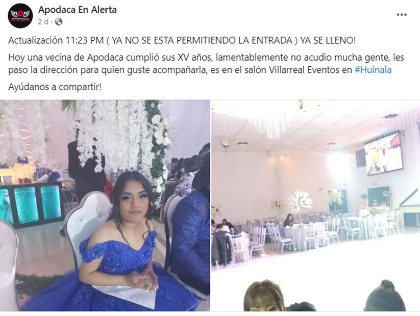El salón de eventos estaba casi vacío.