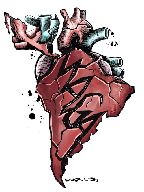 Corazón roto. Cartón: Waldo