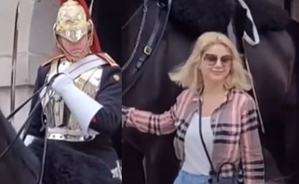 Mujer se acerca a acariciar caballo de la guardia real británica y recibe respuesta inesperada