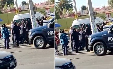 Se enfrentan comerciantes con palos y tubos contra taxistas en Los Héroes Chalco 