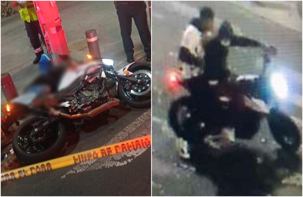 Viajaban en moto, a la Izq. la victima, Der. los presuntos sicarios. FOTO: Especial/ EL UNIVERSAL/