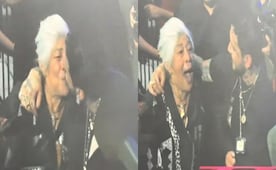 Nodal besa a una abuelita en la boca y las redes explotan: “Ángela, te estás cuidando de la equivocada” (VIDEO)