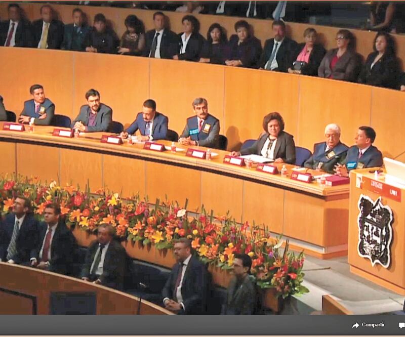 Al informe del rector Adolfo Pontigo Loyola asistieron el gobernador Omar Fayad, así como personalidades de los ámbitos político y educativo, ante quienes destacó los logros de la institución. Foto: ESPECIAL