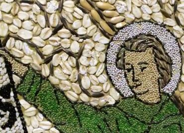 Artesano crea cuadro con semillas para el Papa