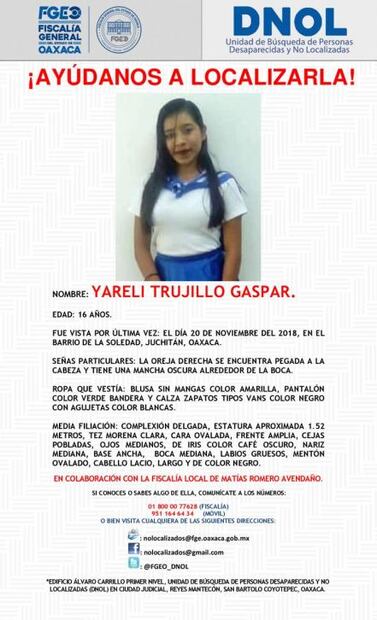 Durante noviembre se reportaron 31 desaparecidos en Oaxaca