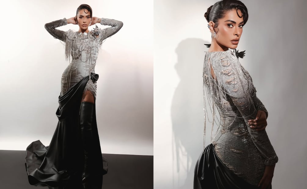 Galilea Montijo apuesta por los tonos metálicos y eleva el glamour con una silueta audaz. Foto: Instagram @galileamontijo