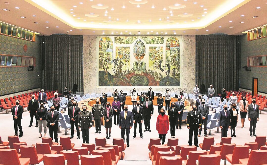 El embajador Juan Ramón de la Fuente (al frente) encabeza la Misión de México que presidirá el Consejo de Seguridad de las Naciones Unidas. Foto: Especial.