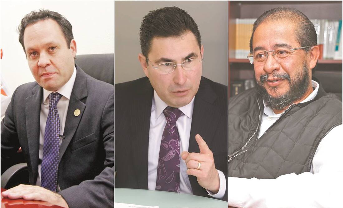 Clemente Castañeda (MC), Fernando González (RSP) y Hugo Eric Flores (PES). Fotos: ARCHIVO EL UNIVERSAL