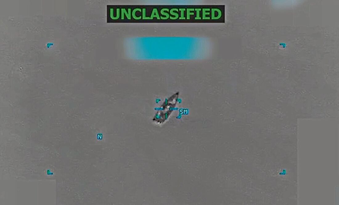 Un ataque del Ejército estadounidense a una lancha en el Caribe. Foto: EFE