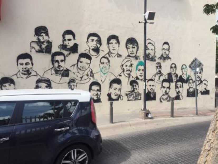 Rostros de desaparecidos son plasmados en calles de Culiacán