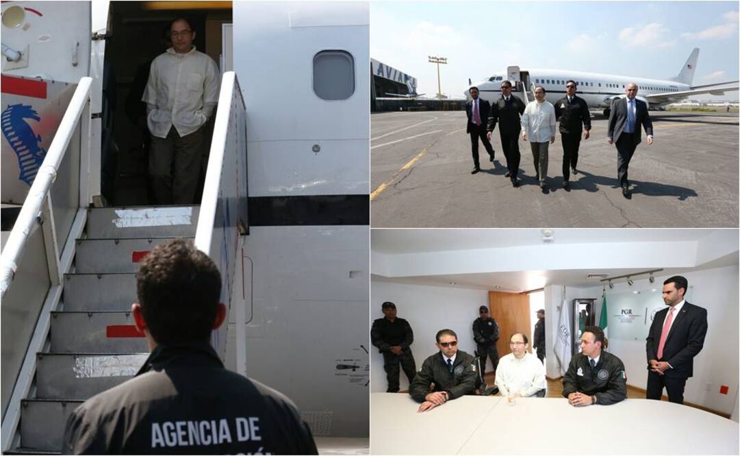 El empresario farmacéutico fue recibido esta tarde en territorio mexicano para ser trasladado al Penal del Altiplano. Fotos: PGR