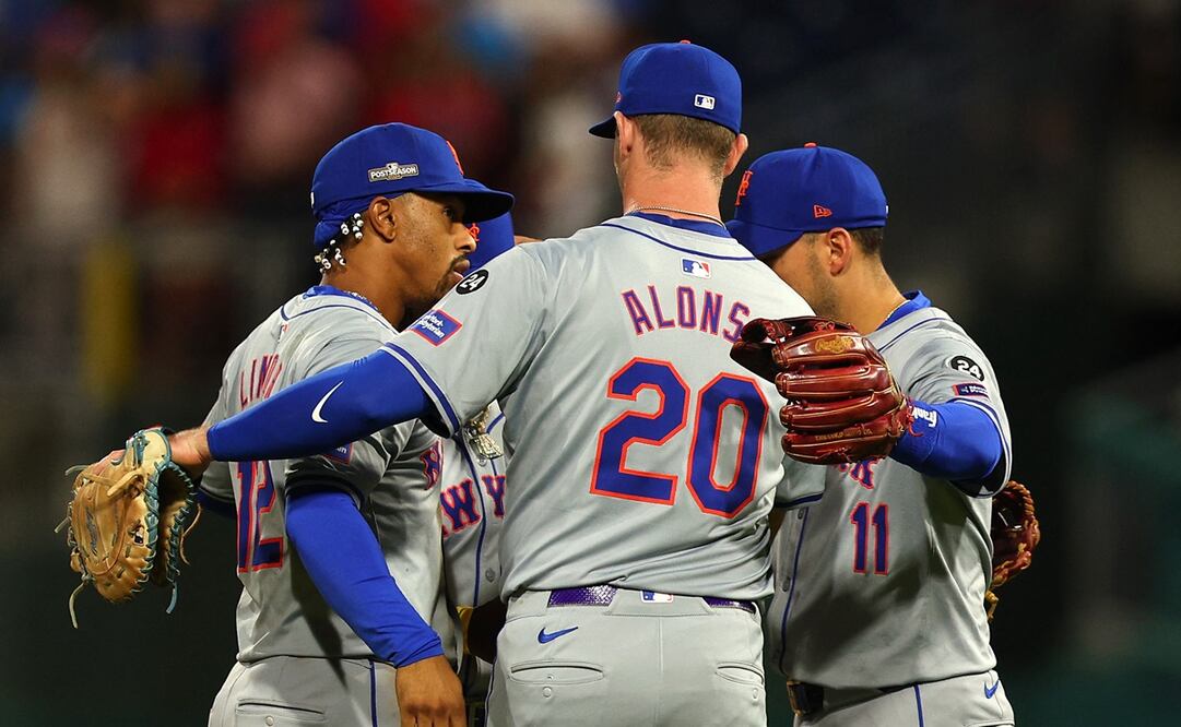New York Mets en festejo, tras ganarle a los Philadelphia Phillies - Foto: AFP