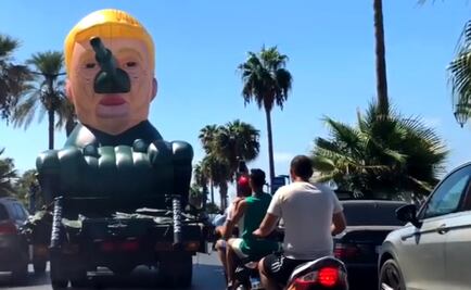Tanque con cara de Donald Trump recorre Beirut
