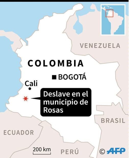 Avalancha de tierra en Colombia deja al menos 14 muertos