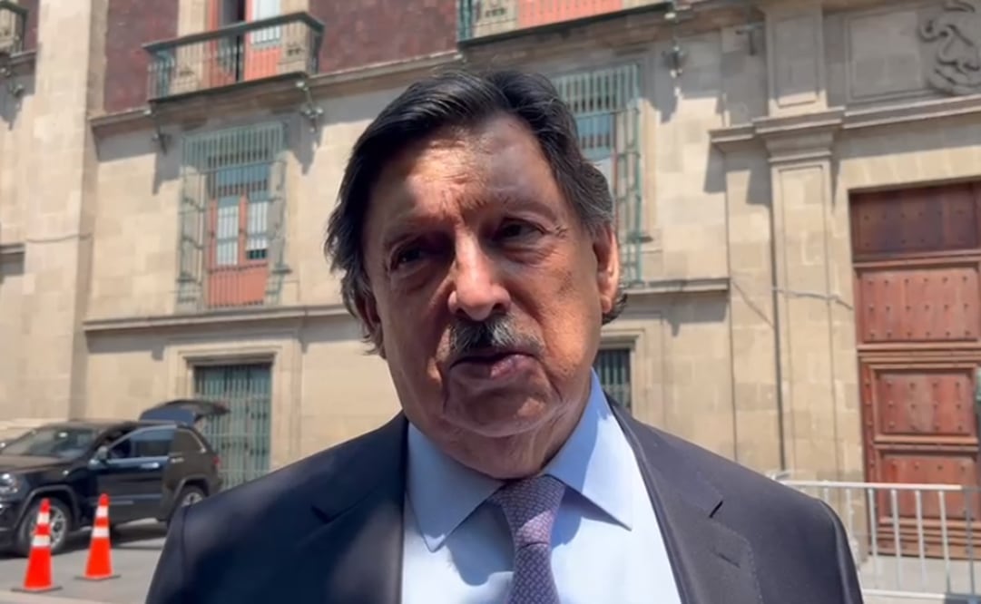 Napoleón Gómez Urrutia asistió a Palacio Nacional a un encuentro con AMLO. Foto: Especial