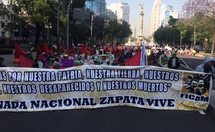 Campesinos marchan sobre Reforma; van hacia Segob 