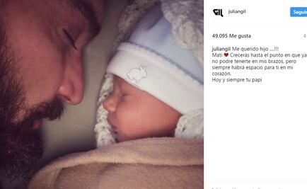 Julián Gil muestra el rostro de su bebé