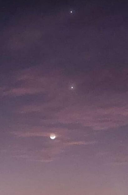 FOTOS: Así se vio la conjunción de la luna, Júpiter y Venus, en México y el mundo 