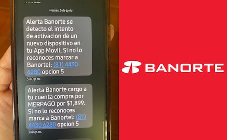 ¡Alerta Banorte! Si te llegó este mensaje de "cuenta vinculada", es una estafa
