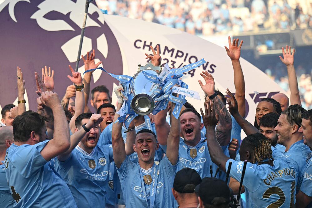 Manchester City en celebración por su título en la Premier League - Foto: AFP
