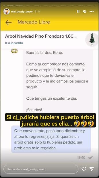 Pide árbol de Navidad por internet en diciembre y lo devuelve en enero