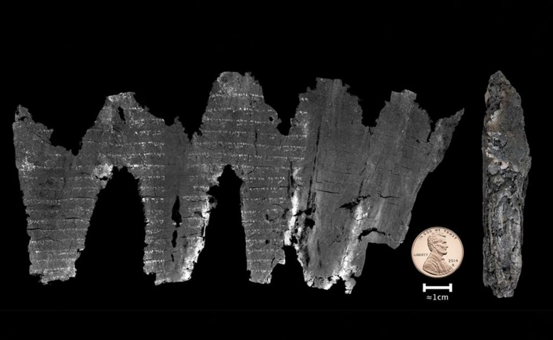 El rollo quemado fue descubierto en 1970 cerca del Mar Muerto. (FOTO: Science Avances) 