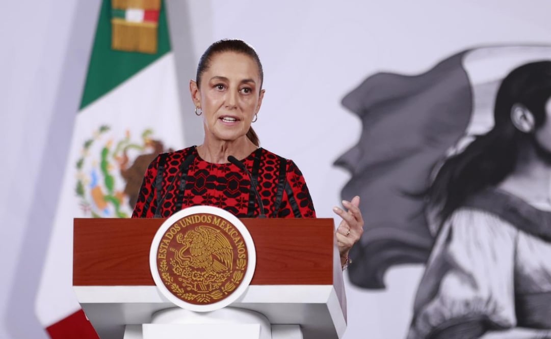 La presidenta Claudia Sheinbaum en la “Mañanera del Pueblo” del miércoles 10 de junio de 2026 en Palacio Nacional. Foto: Diego Simón Sánchez/ EL UNIVERSAL