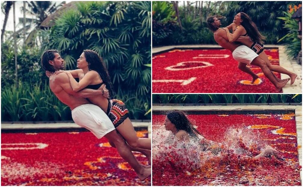 Galilea Montijo y su novio Isaac Moreno presumen momento romántico en Bali, una isla de Indonesia. Foto: Instagram.