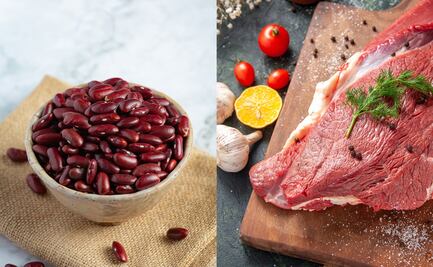 Cuánta proteína tienen los frijoles a comparación de la carne