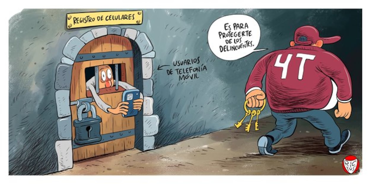 Cartón registro obligatorio de celulares. Foto: Redes sociales