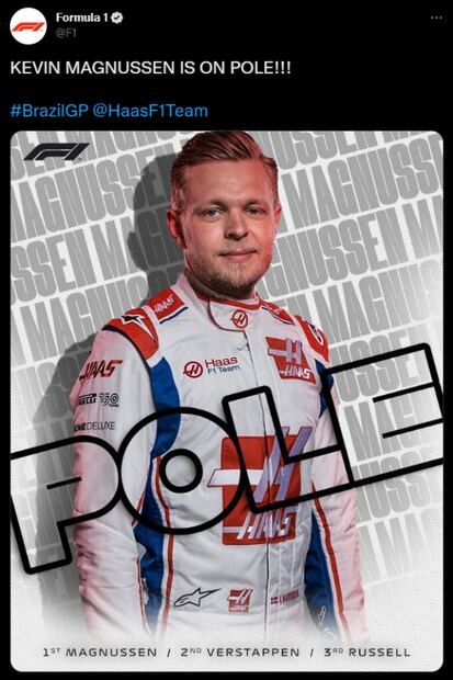 ¡Increíble! Kevin Magnussen se lleva la Pole Position de Brasil; Checo Pérez saldrá noveno en la sprint