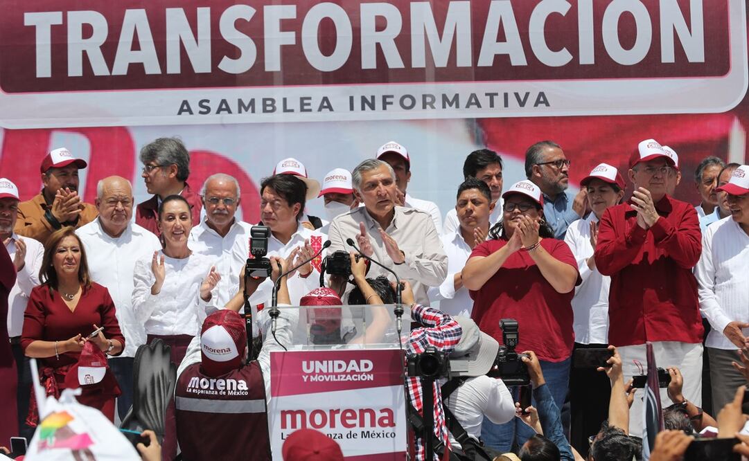 Claudia Sheinbaum, jefa de Gobierno capitalina; Adán Augusto López, secretario de Gobernación, y el canciller Marcelo Ebrard han expresado sus aspiraciones presidenciales; Ricardo Monreal, no estuvo presente. Foto: Jorge Alvarado/ EL UNIVERSAL.