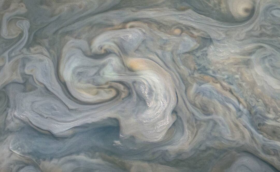 La Junocam fotografió una de las nubes de JúpiterFoto: NASA/JPL-Caltech/SwRI/MSSS/Kevin M. Gill © CC BY