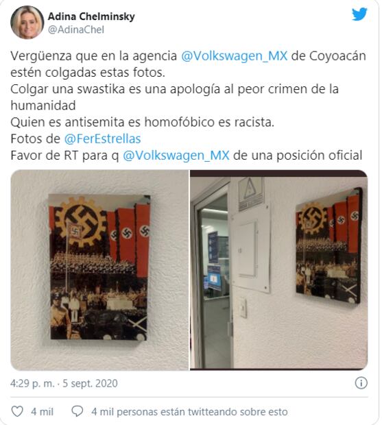 Volkswagen México termina relación con agencia luego de polémica foto viral con esvásticas en el lugar