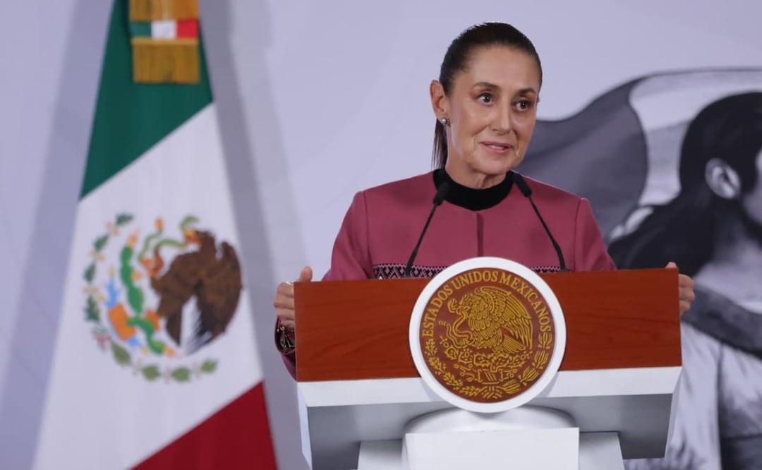 Presidenta Claudia Sheinbaum durante “La Mañanera del Pueblo” desde Palacio Nacional (30/07/2026). Foto: Fernanda Rojas / EL UNIVERSAL