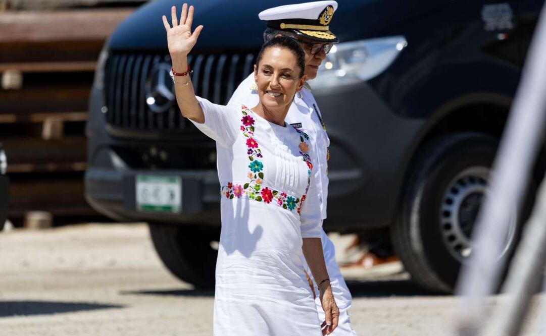 Claudia Sheinbaum encabezó la Ceremonia de Banderazo de inicio de obras del Tren de Carga del Tren Maya, en Progreso, Yucatán. Foto: Hugo Salvador/EL UNIVERSAL