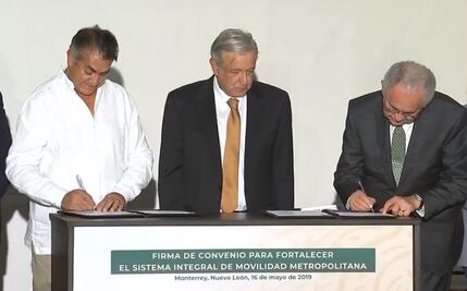 AMLO encabeza firma de convenio de movilidad en NL