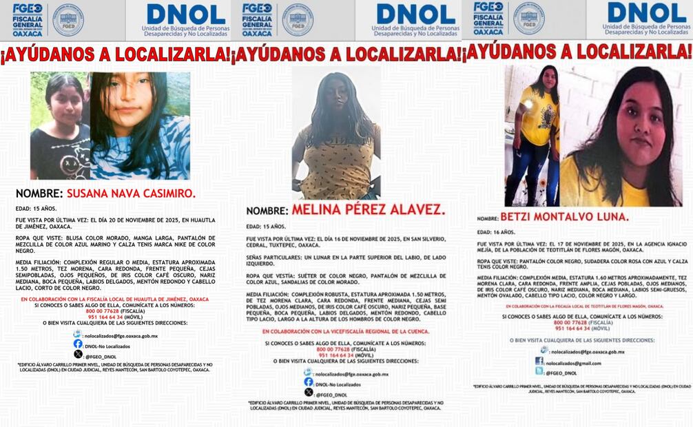 Suman 10 menores desaparecidos en Oaxaca en el mes de noviembre.
Foto: Especial.