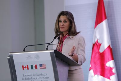Canadá pide acabar negociación del TLCAN "rápido" para evitar incertidumbre