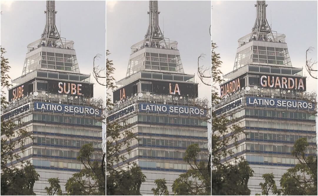 La Torre Latinoamericana emite un mensaje de “Sube la guardia”, ante el aumento de casos de Covid-19. Foto:, Juan Boites. EL UNIVERSAL