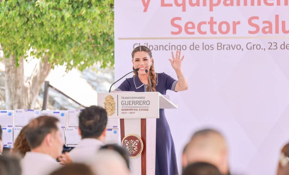 La Gobernadora de Guerrero, Evelyn Salgado Pineda, encabezó la entrega de insumos médicos en Chilpancingo. Foto: Especial