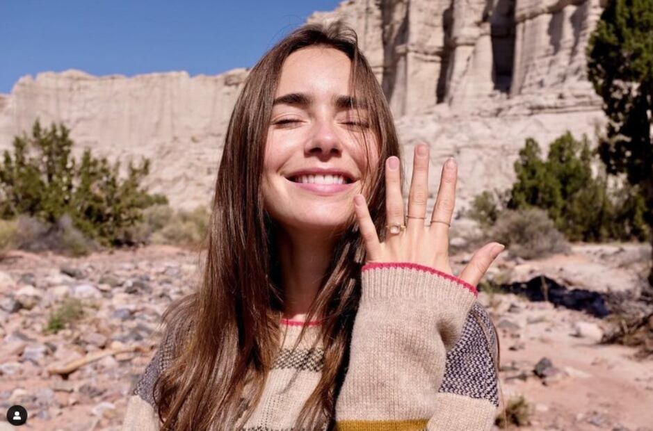 Anillo de compromiso de Lilly Collins