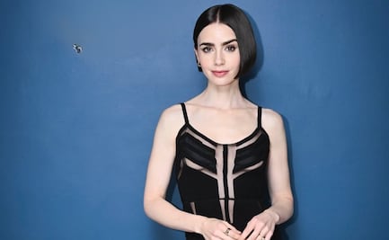 Lily Collins luce vestido de transparencias en The Tonight Show