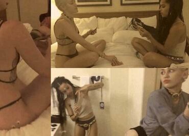 Miley Cyrus, semidesnuda junto a hija de Kravitz