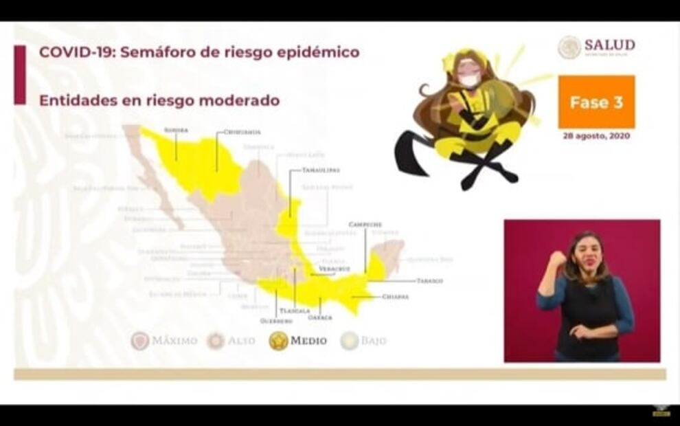 Pasan a semáforo epidemiológico amarillo 10 estados de la República