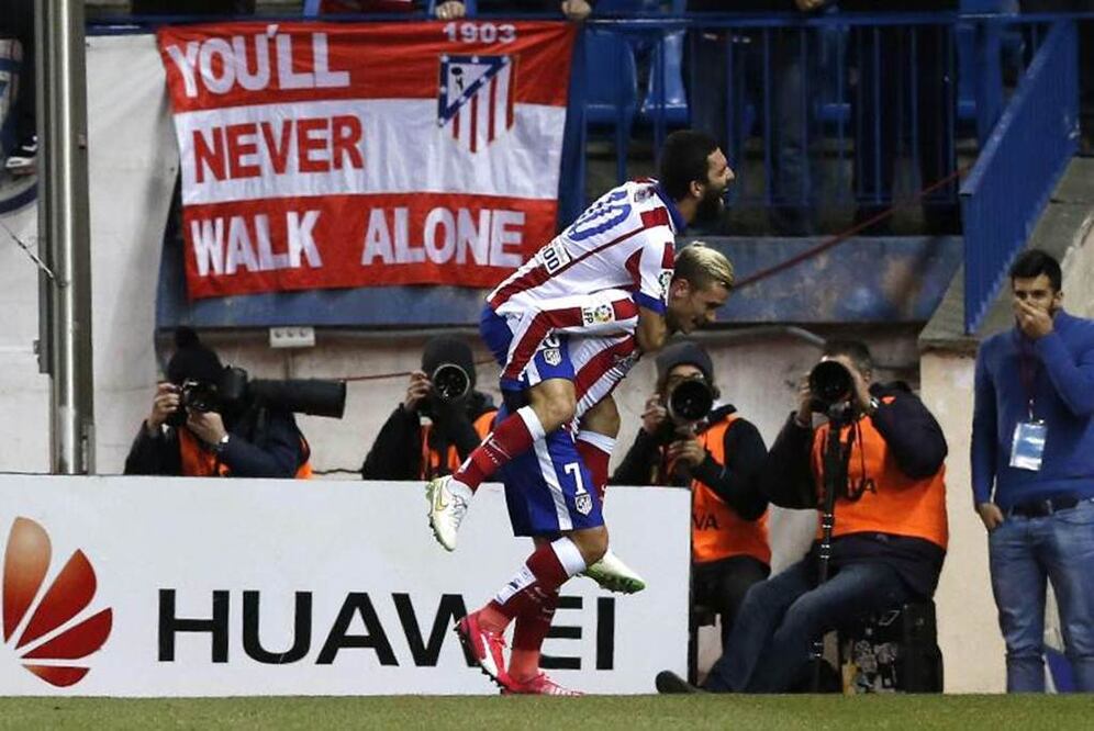 Griezmann celebra un gol con el Atleti. Archivo