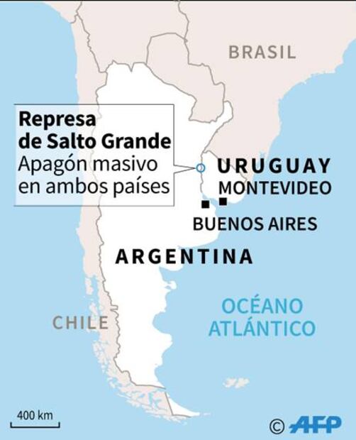 Apagón masivo afecta a Argentina y Uruguay
