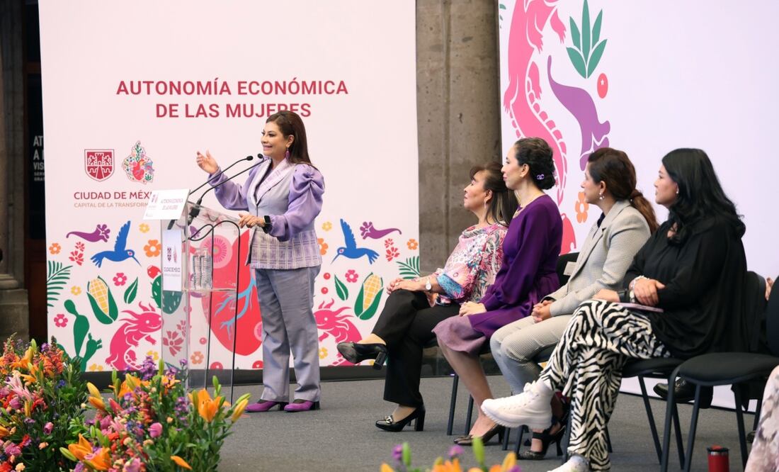 La mandataria capitalina presentó el programa de “Autonomía económica de las mujeres” en el Museo de la Ciudad de México. Foto: Especial