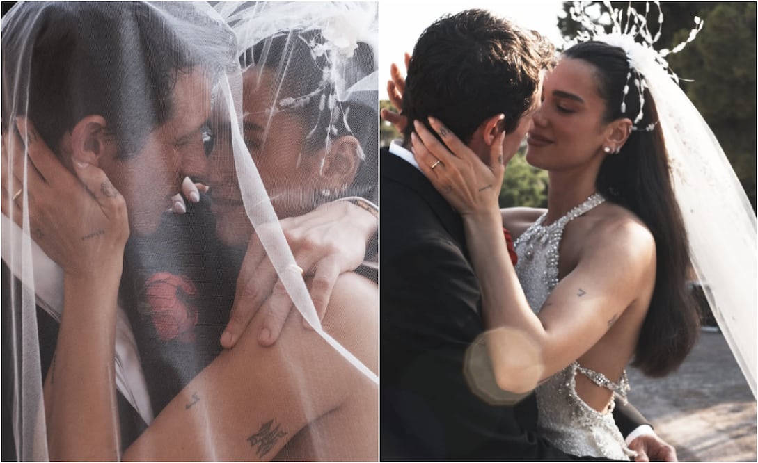 Dua Lipa y Callum Turner en su boda religiosa en Palermo, Sicilia, el 31 de mayo 2026.
Fotos: David Sims / Instagram, vía @dualipa