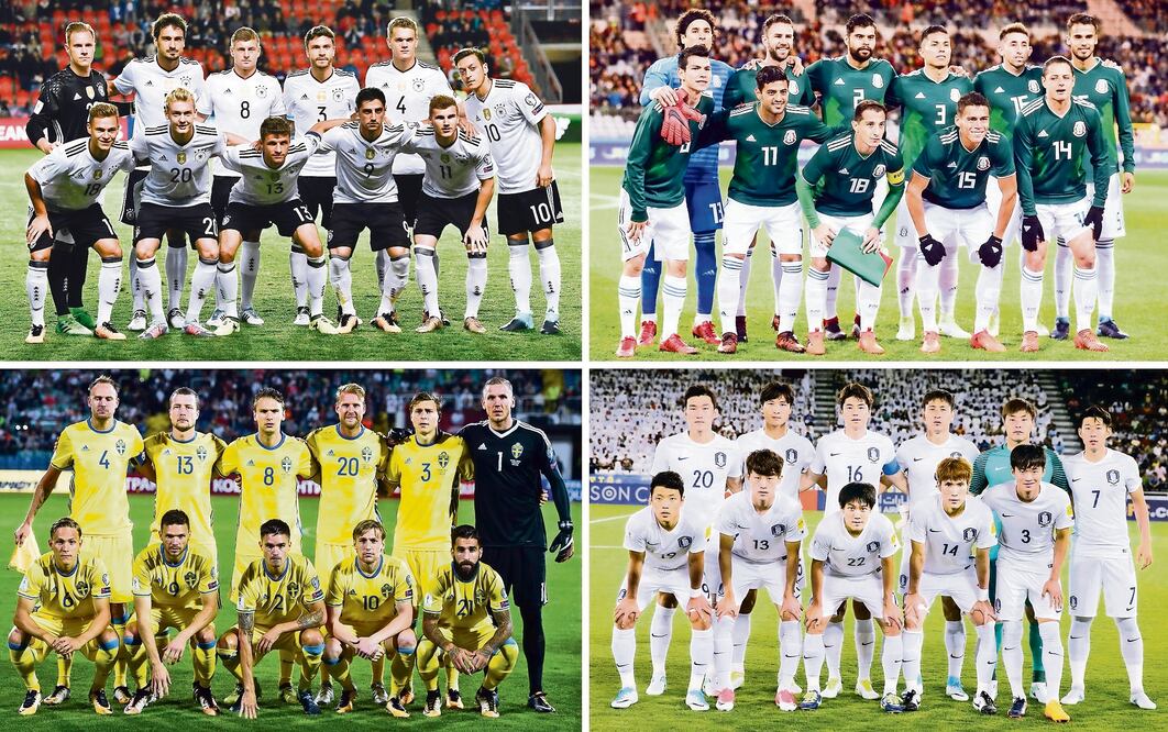 Titulares de las selecciones del Grupo F (Alemania, México, Suecia y Corea del Sur) (EFE)